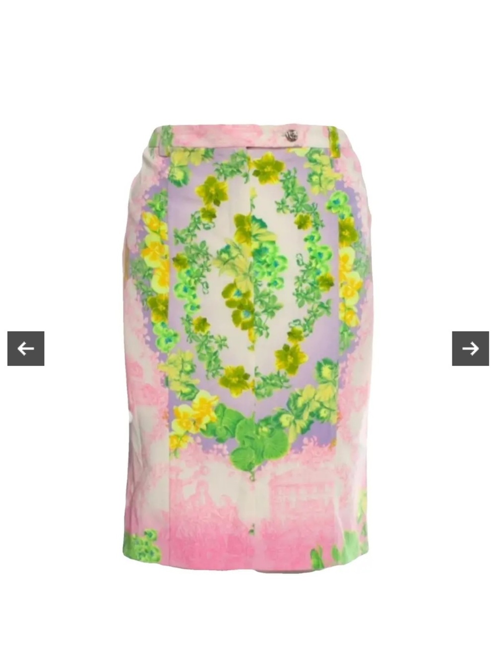 Versace Floral Pencil Skirt - Pink, Green & Yellow